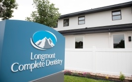 Longmont Complete Dentistry sign outside of building