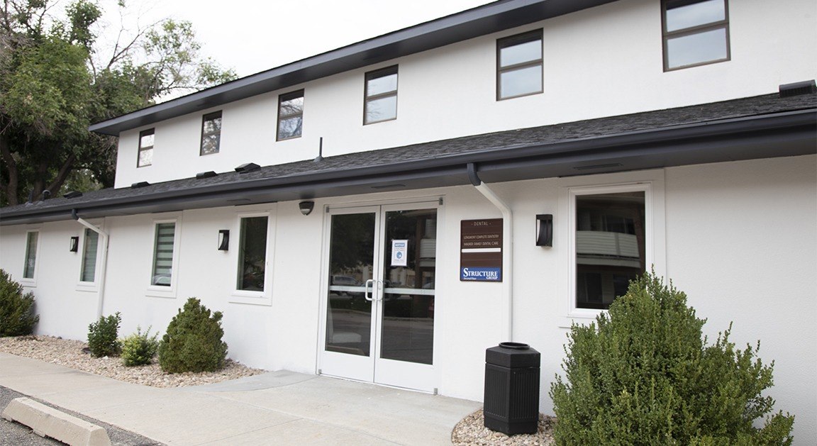 Front entrance to dental office in Longmont