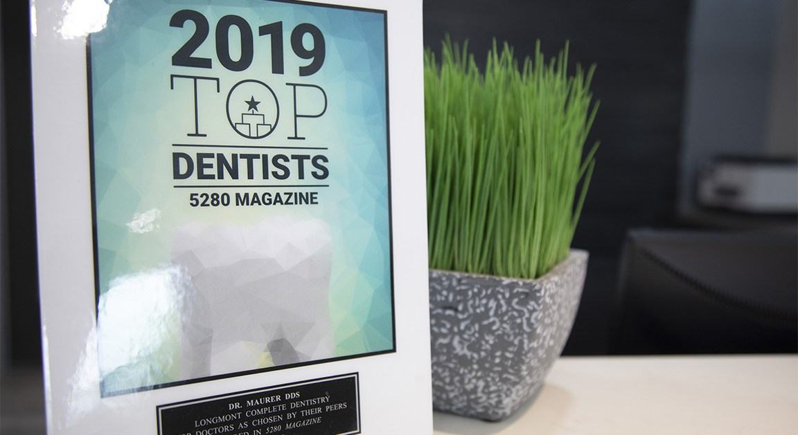 2019 Top Dentists sign on reception desk