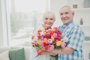 mature couple on valentine’s day 