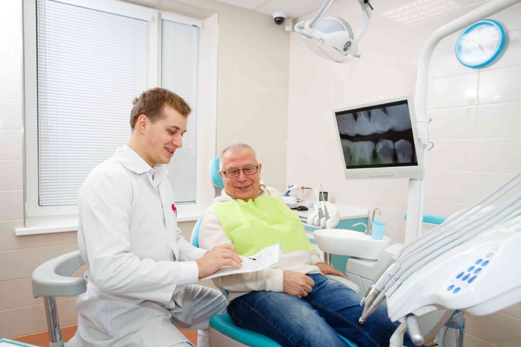 Man smiling in the dental chair